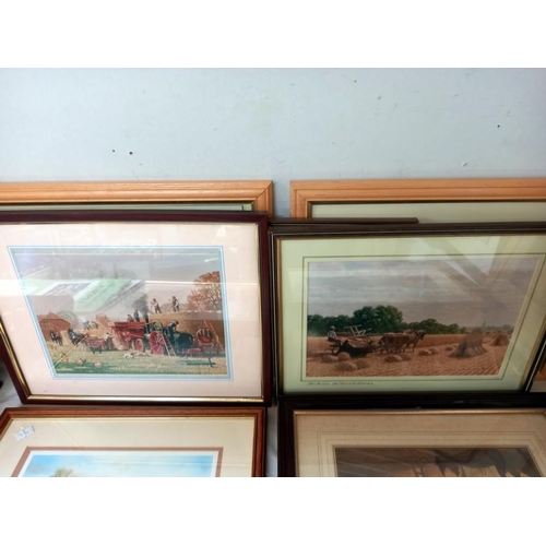 162 - A good selection of framed and glazed prints by Robin Wheeldon plus 2 other prints COLLECT ONLY