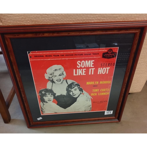 171 - A large Marilyn Monroe 'some like it hot' canvas abd a framed and glazed print COLLECT ONLY