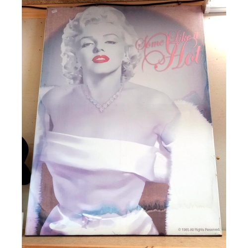 171 - A large Marilyn Monroe 'some like it hot' canvas abd a framed and glazed print COLLECT ONLY