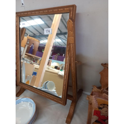 174 - A 1930's oak dressing table mirror COLLECT ONLY