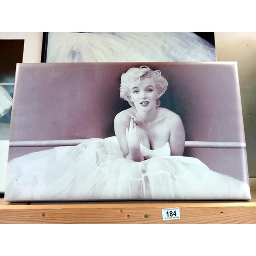 184 - 3 Marilyn Monroe prints/canvas COLLECT ONLY