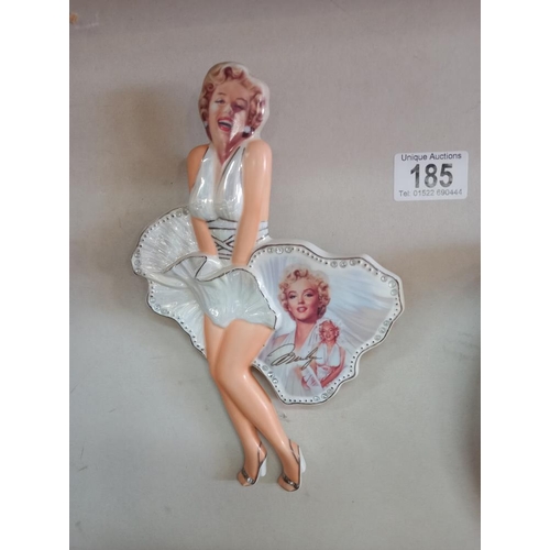 185 - A Marilyn Monroe wall plaque, blonde brilliance A0452 and Plaque The Glamour Of Marilyn Monroe Satin... 