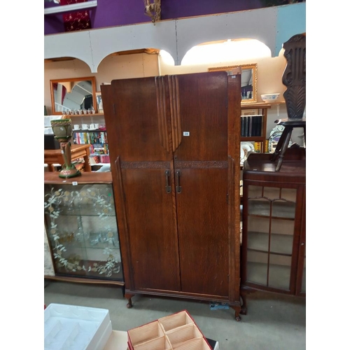 236 - A 1930's oak wardrobe, COLLECT ONLY.