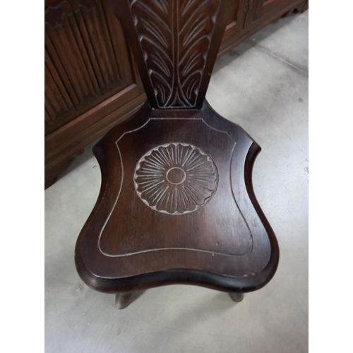 237 - A vintage carved spinning chair COLLECT ONLY