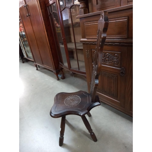 237 - A vintage carved spinning chair COLLECT ONLY