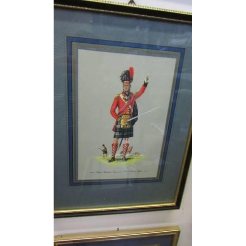 613 - A set of four framed and glazed military uniform prints, COLLECT ONLY.