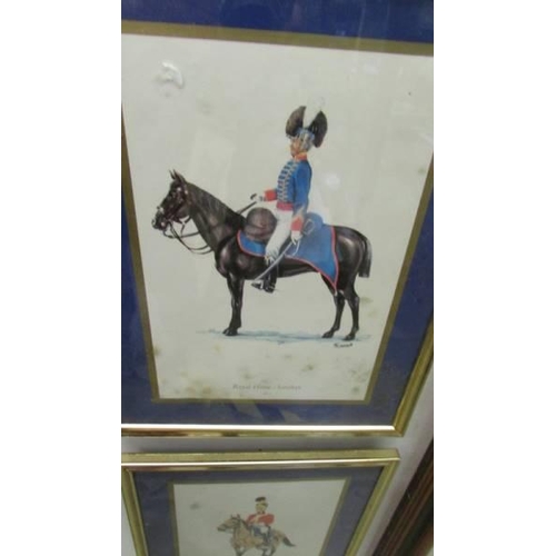 613 - A set of four framed and glazed military uniform prints, COLLECT ONLY.