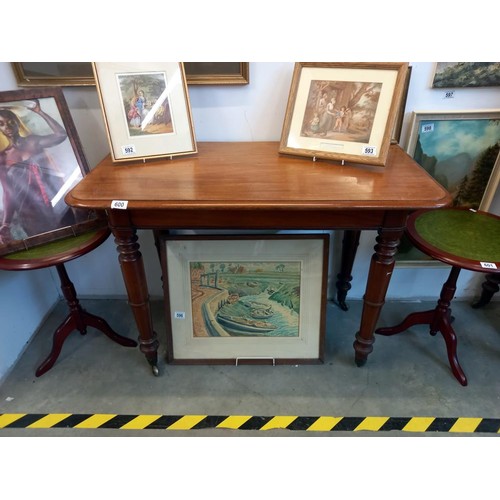 600 - A Victorian mahogany side table, COLLECT ONLY.