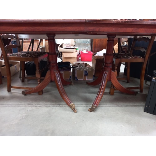 276 - A dark wood stained 2 piece dining table with tip up tops for storage COLLECT ONLY