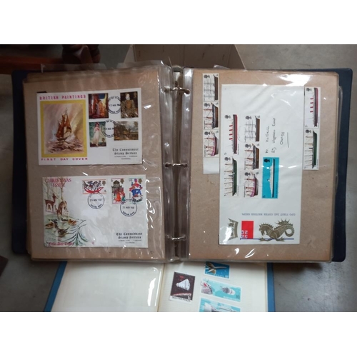 292 - An album of FDC first day covers and a stamp album and contents