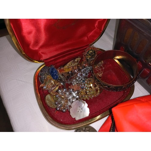 356 - A quantity of costume jewellery, coins etc