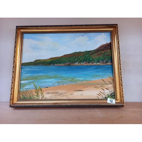 12 - An oil on board coastal scene by Roy Bradshaw 1978