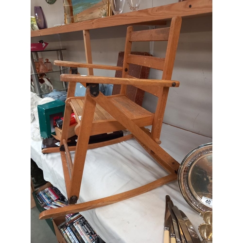 37 - A vintage child's folding rocking chair COLLECT ONLY