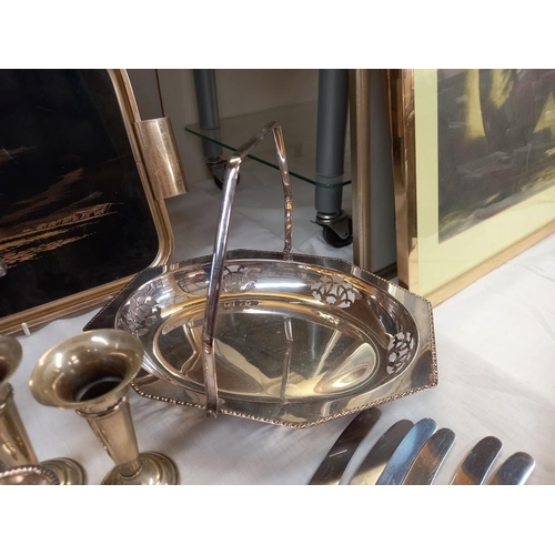 40 - A selection of silver plate including vases, egg cups & cutlery etc. COLLECT ONLY