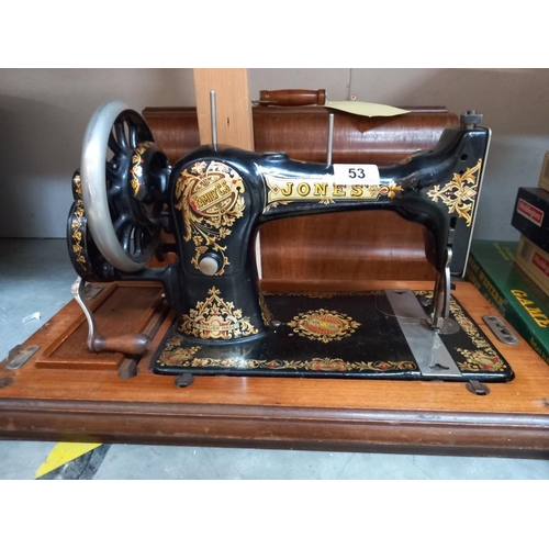 53 - A vintage Jones sewing machine COLLECT ONLY