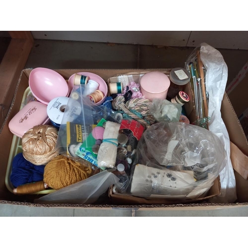 58 - 2 boxes of sewing items COLLECT ONLY