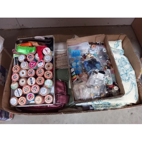 58 - 2 boxes of sewing items COLLECT ONLY