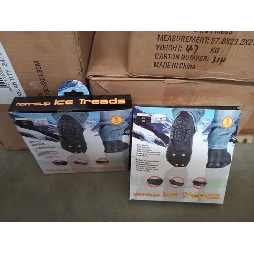 59 - 7 boxes of non slip ice treads size 36-42 & 43-48 (approximately 136 pairs) COLLECT ONLY