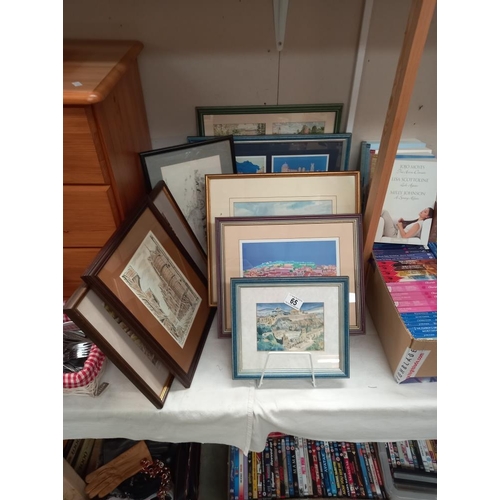 65 - A quantity of framed & glazed pictures COLLECT ONLY