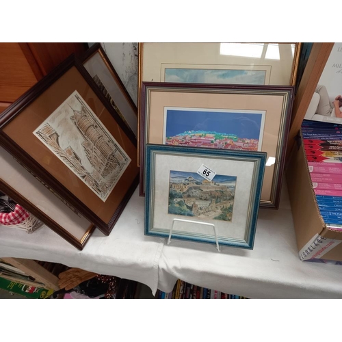 65 - A quantity of framed & glazed pictures COLLECT ONLY