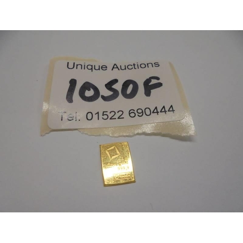 1050F - A 1 gram 24ct fine gold bar.