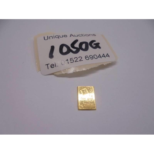 1050G - A 1 gram 24ct fine gold bar.