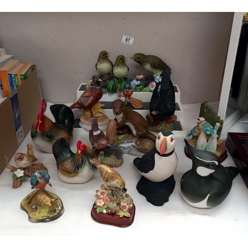 67 - A quantity of porcelain bird figures etc including chickens COLLECT ONLY