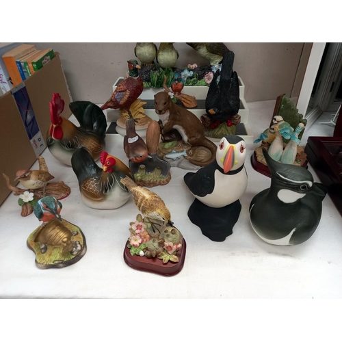 67 - A quantity of porcelain bird figures etc including chickens COLLECT ONLY