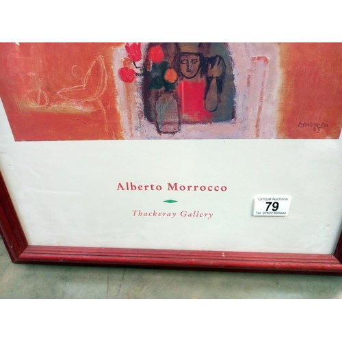 79 - A framed and glazed Alberto Morrocco print (for Thackaray gallery) 47cm x 56cm COLLECT ONLY