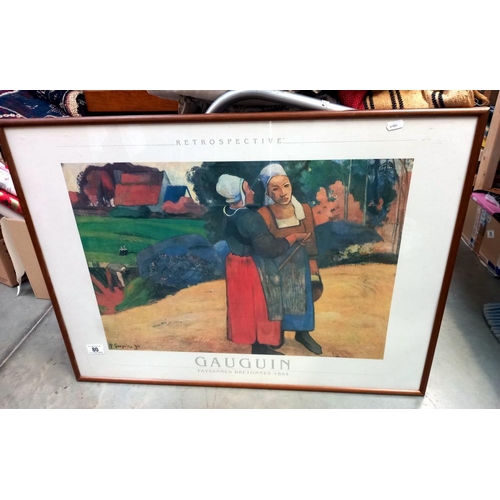 80 - A large framed and glazed Gauguin Paysannes Bretonnes 1894 print 82cm x 62cm COLLECT ONLY