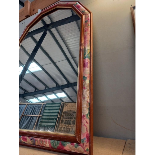 81 - A floral pattern edged mirror 87cm x 63cm COLLECT ONLY