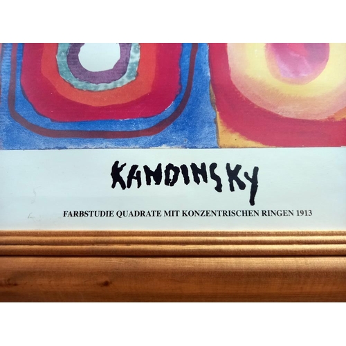 84 - A large pine framed Kandinsky poster copyright 1997 COLLECT ONLY