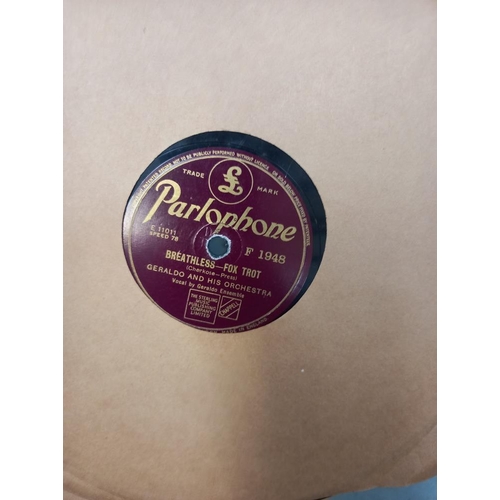 102 - A box of 78's vinyl records COLLECT ONLY