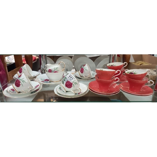 112 - A 12 piece Aynsley tea set and a 15 piece Delphine tea set COLLECT ONLY