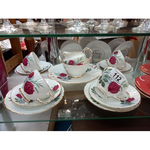 112 - A 12 piece Aynsley tea set and a 15 piece Delphine tea set COLLECT ONLY