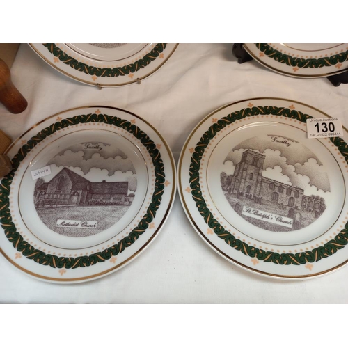 130 - 2 sets of 6 plates from Canterbury collection and new porcelain collection depicting Saxilby and Wil... 