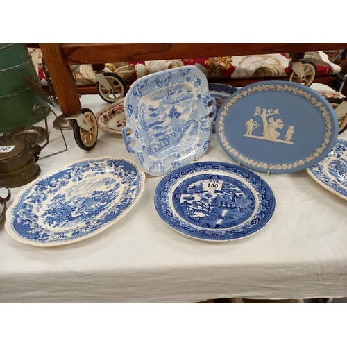 150 - A quantity of plates including Wedgwood, blue & white Copeland etc COLLECT ONLY