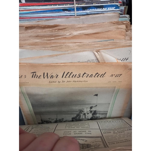 158 - A good collection of vintage magazines including the cricketer, the war papers, history of the n20th... 