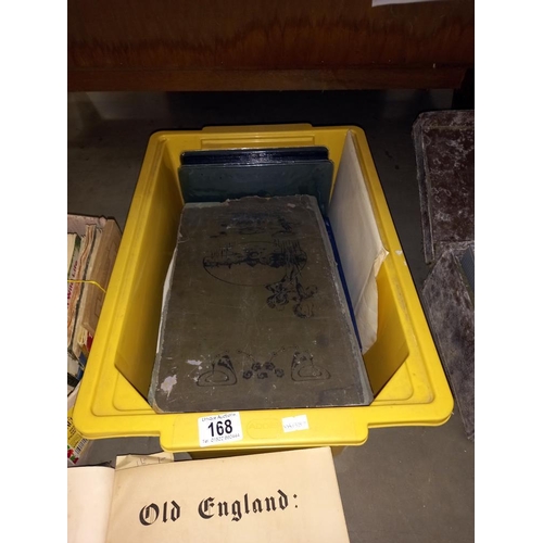 168 - 2 boxes of ephemera including photographs, photo albums & tea cards etc. including Vol 1 Old England