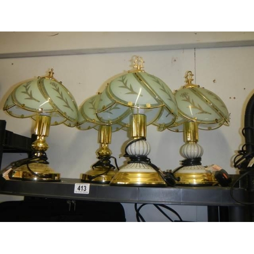 413 - Two pairs of modern table lamps. COLLECT ONLY.