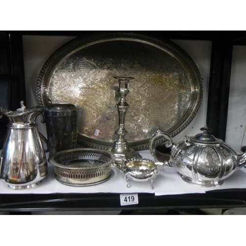 419 - A mixed lot of good silver plated items.