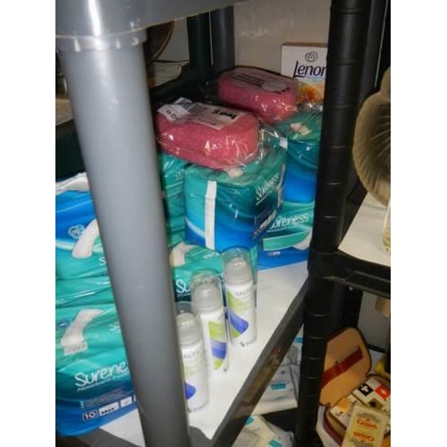 457 - Five shelves of assorted household cleaning items etc., COLLECT ON LY.