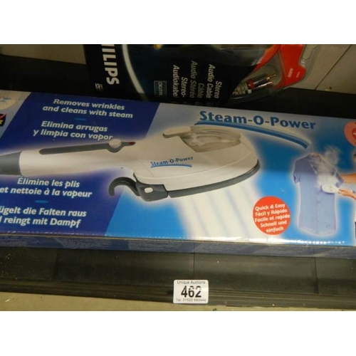 462 - A boxed Steam-O-Power steam iron.