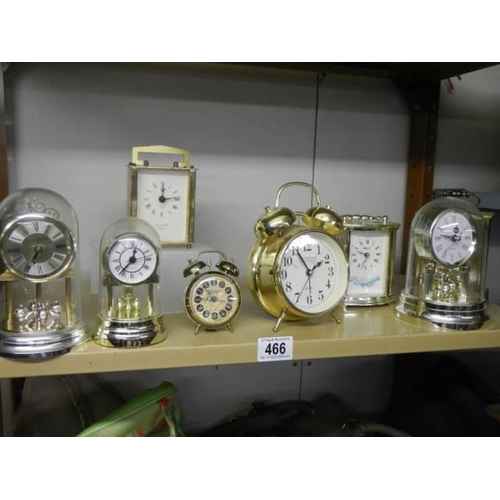 466 - A mixed lot of clocks including Anniversary, carriage etc.,