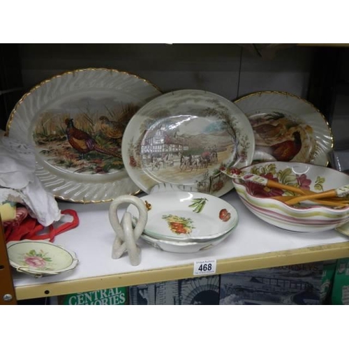 468 - A mixed lot of ceramics including meat platters, COLLECT ONLY.