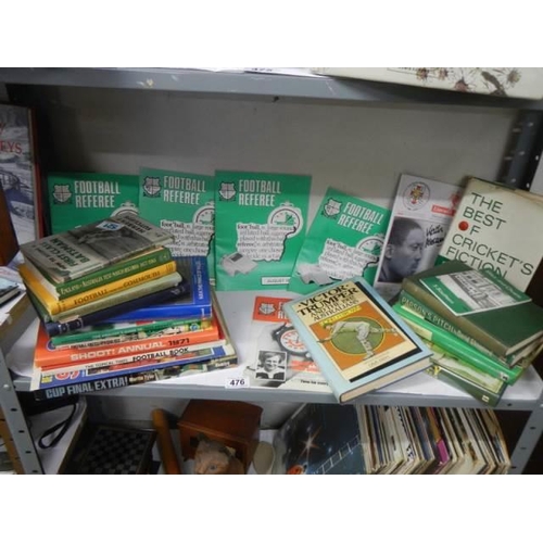 476 - A mixed lot of sports related books including cricket.