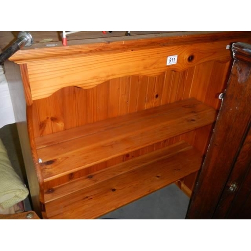 511 - A mid 20th century pine dresser top, COLLECT ONLY.