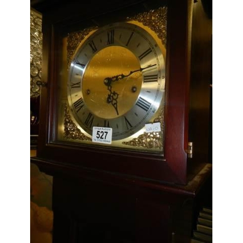 527 - A late 20th century Grand-daughter clock with brass dial, COLLECT ONLY.