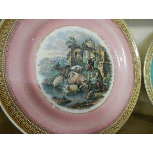 563 - Four Victorian Pratt ware plates.