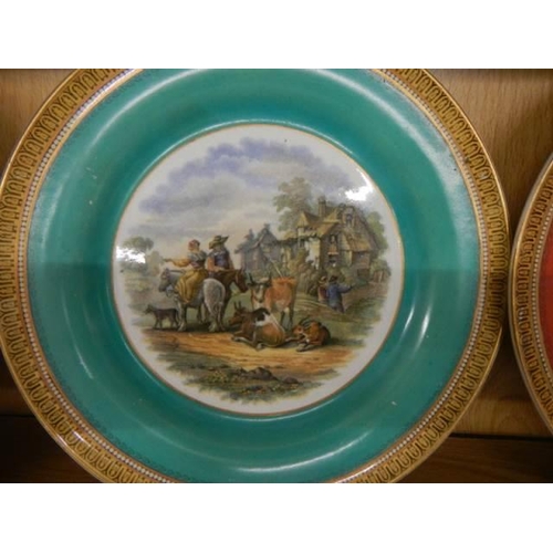 563 - Four Victorian Pratt ware plates.